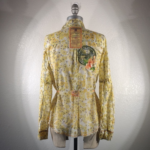 Yellowfield 8 Magnolia Collection Silk/Cotton Nat Cargo Shirt in Kansas NWOT - Picture 5 of 8